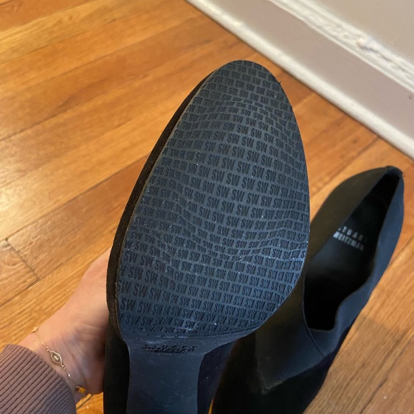 Stuart Weitzman black suede platform booties size 7 - Picture 7 of 7